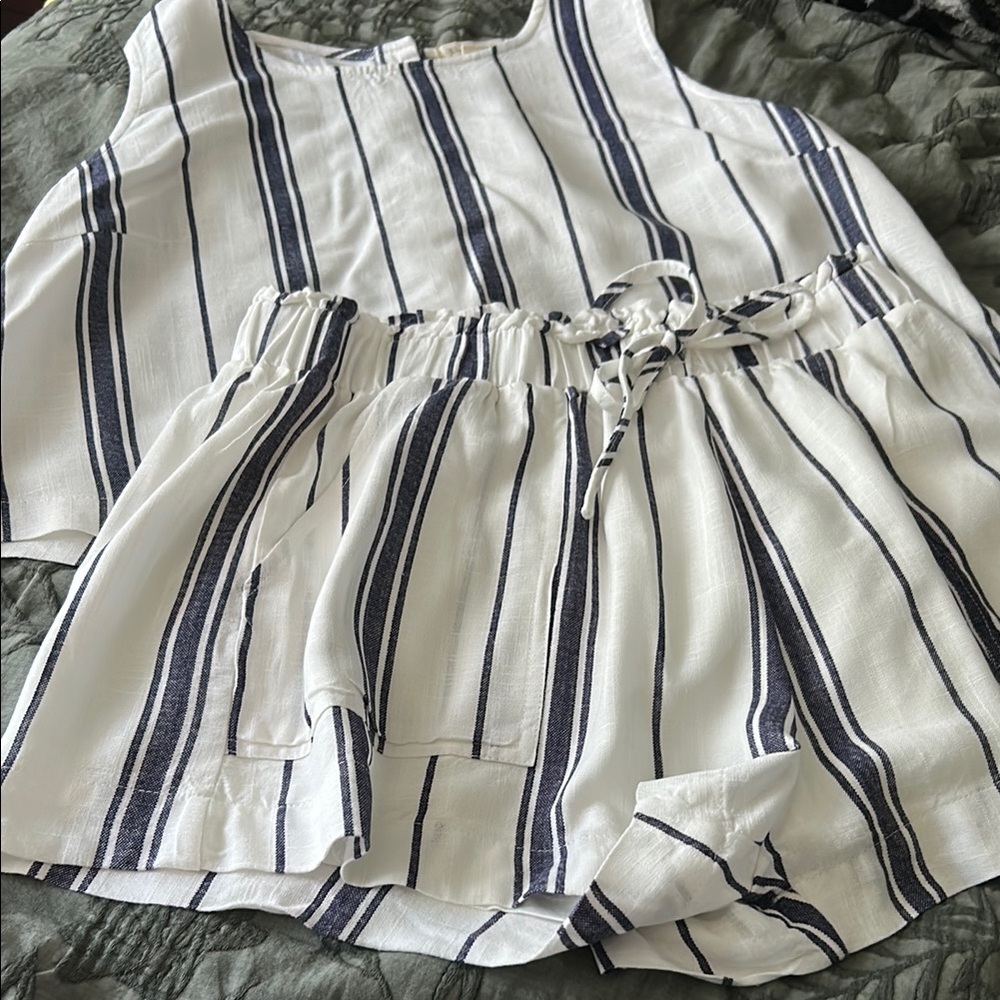 Shop Stevie Striped White and Black Romper